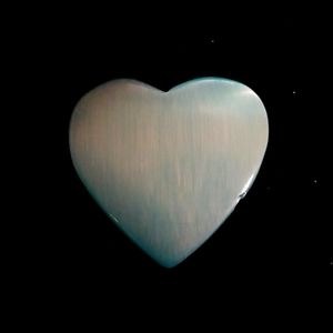 Blue & White Cats Eye Heart Palm Stone